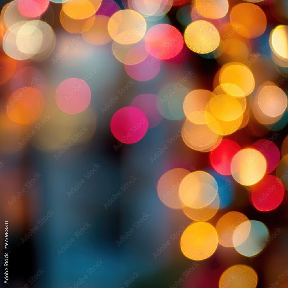 Obraz premium Blurred Christmas lights background with festive holiday bokeh and ornaments
