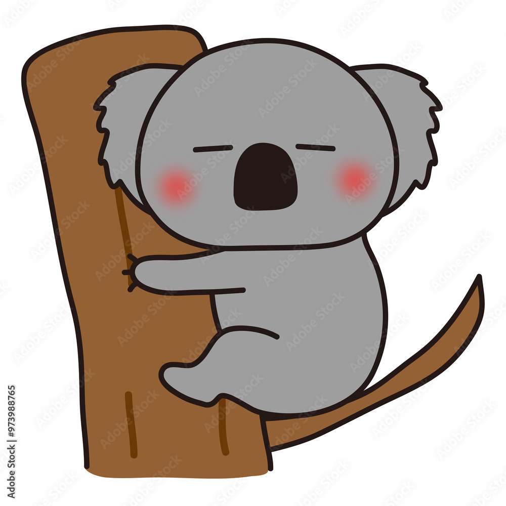 Fototapeta premium 木に座って寝ているコアラ