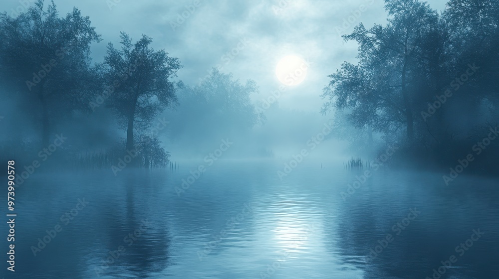 Whimsical Pixel Art Swamp Scene with Minimalistic Trees in Misty Ambiance Whimsical Pixel Art Swamp Scene with Minimalistic Trees in Misty Ambiance