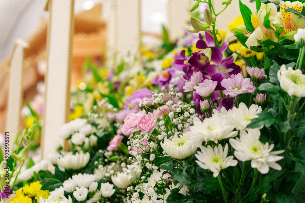 日本の葬式の供花