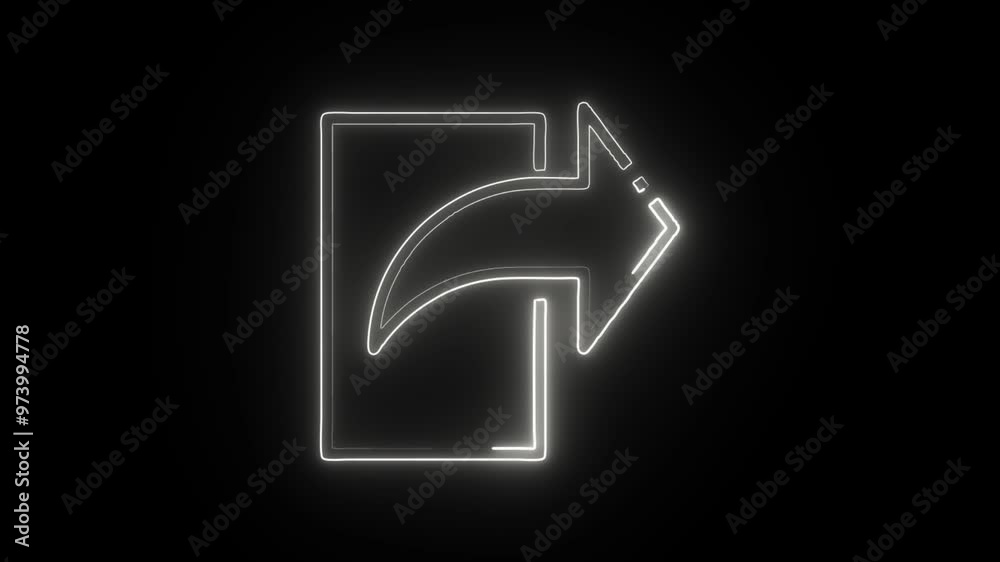Glowing Neon Arrow Icon Isolated on Black Background - HD Motion Graphics Animation Glowing Neon Arrow Icon Isolated on Black Background - HD Motion Graphics Animation