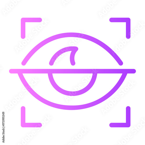 eye scanner Line Gradient Icon