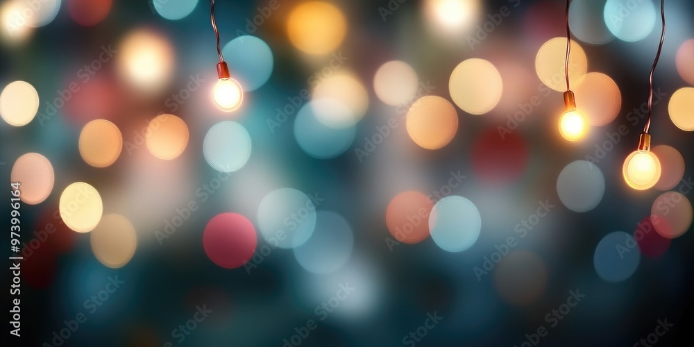 Fototapeta premium Blurred Christmas lights background with festive holiday bokeh and ornaments 