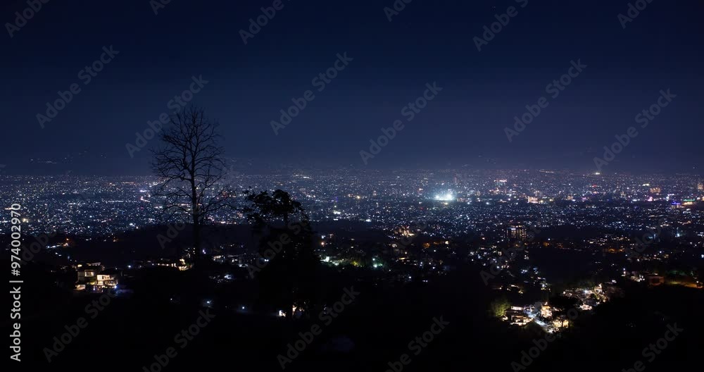 Timelapse of glimmering city lights in Bandung viewed from the highland Timelapse of glimmering city lights in Bandung viewed from the highland
