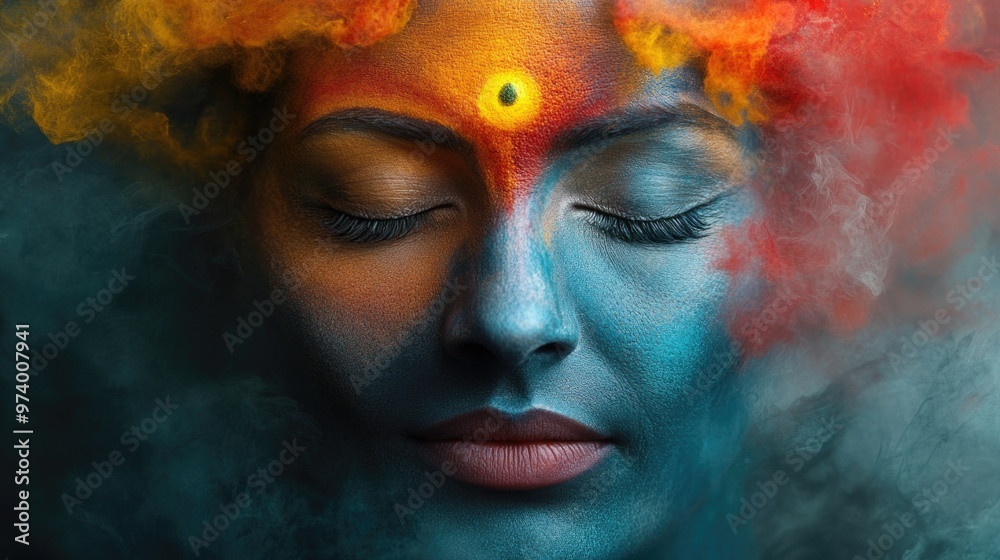 Fototapeta premium Third Eye activation, symbol of spirituality, spiritual awakening, mindfulness, meditation and healing