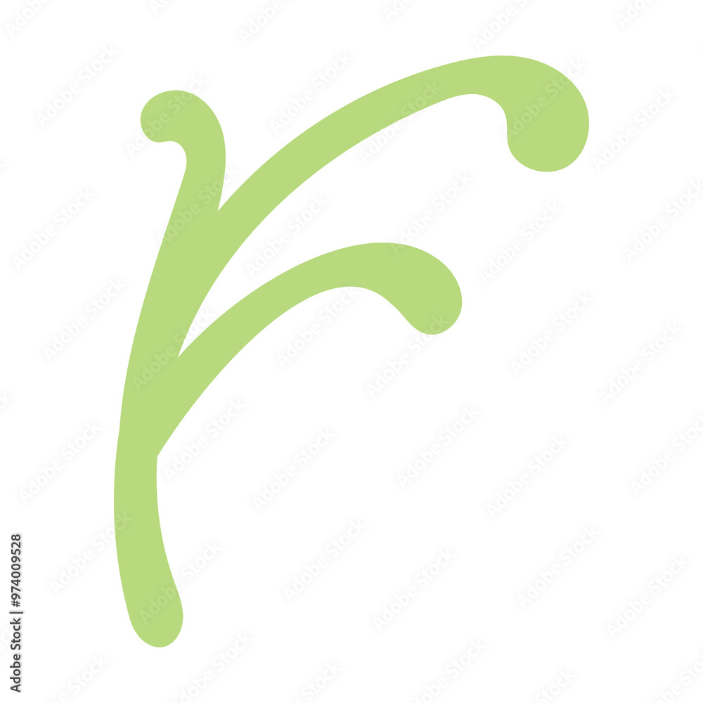 Obraz premium デフォルメされた黄緑の茎イラスト⭐︎PNG