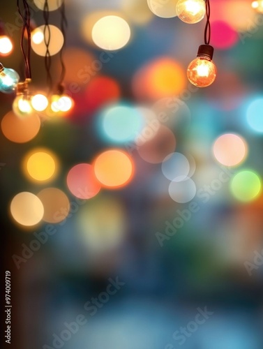 Blurred Christmas lights background with festive holiday bokeh and ornaments 