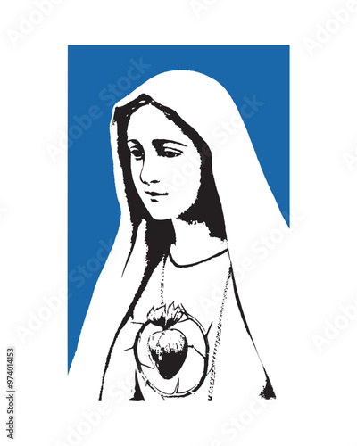 Our Lady of Fatima Illustration Virgin Mary Catholic religious vector