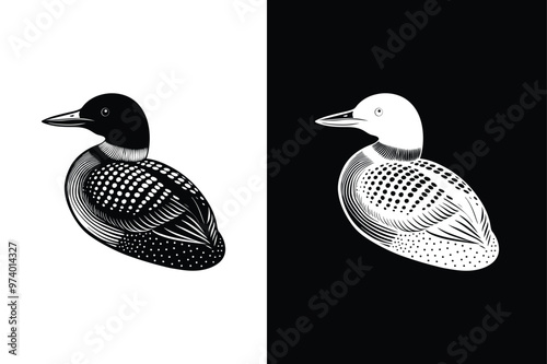 Elegant Loon Silhouette. Minimalist Vector Illustration photo