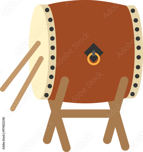 Japanese Traditional Taiko Drum icon.