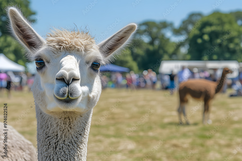 Obraz premium Alpaca day in a festival.