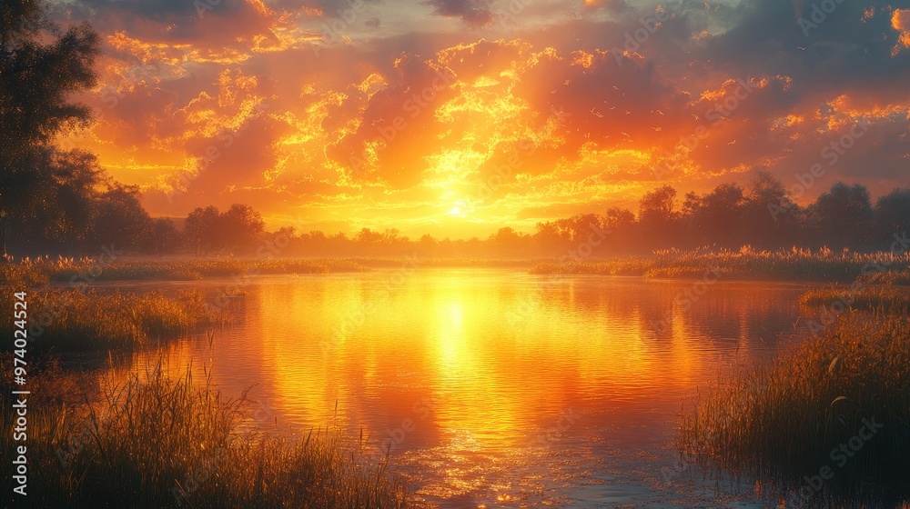 A Peaceful Sunrise Illuminates the Sky with Golden Light on January 1st, 2025 for Mindful Reflections A Peaceful Sunrise Illuminates the Sky with Golden Light on January 1st, 2025 for Mindful Reflections