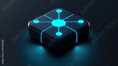 Digital Connectivity 3D Icon of Interconnected Device Network