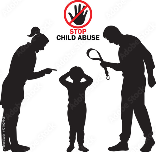 Stop Child Abusing Shilhouette