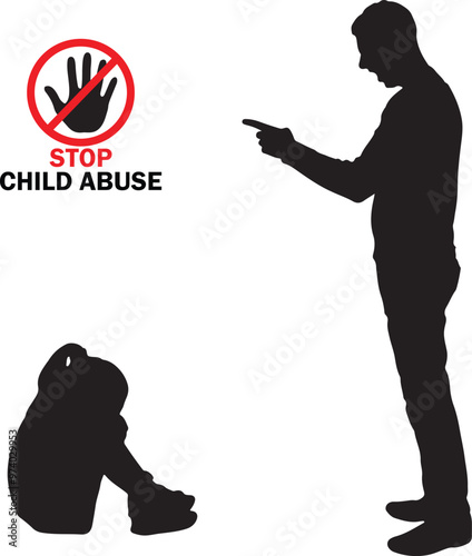 Stop Child Abusing Shilhouette