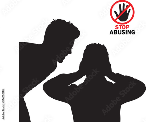 Stop Child Abusing Shilhouette