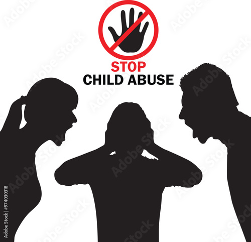 Stop Child Abusing Shilhouette