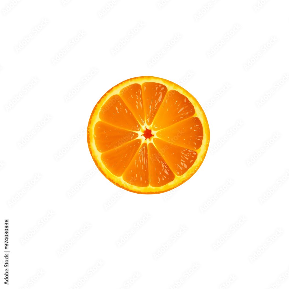 Tranche d'orange fraîche isolée Tranche d'orange fraîche isolée