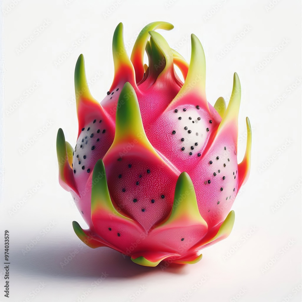 A dragon fruit isolated on a white background A dragon fruit isolated on a white background