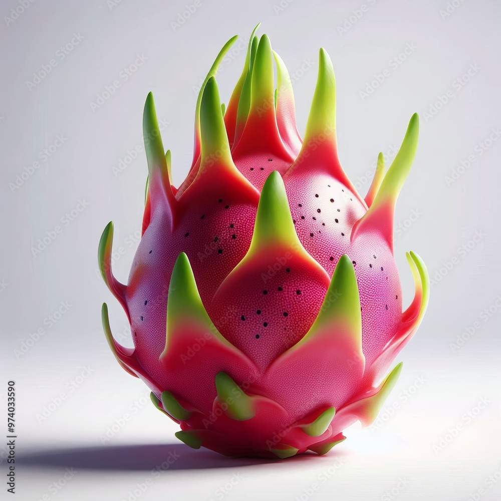 A dragon fruit isolated on a white background A dragon fruit isolated on a white background