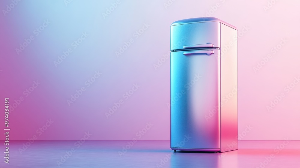 Modern 3D Smart Refrigerator with Sleek Design Modern 3D Smart Refrigerator with Sleek Design