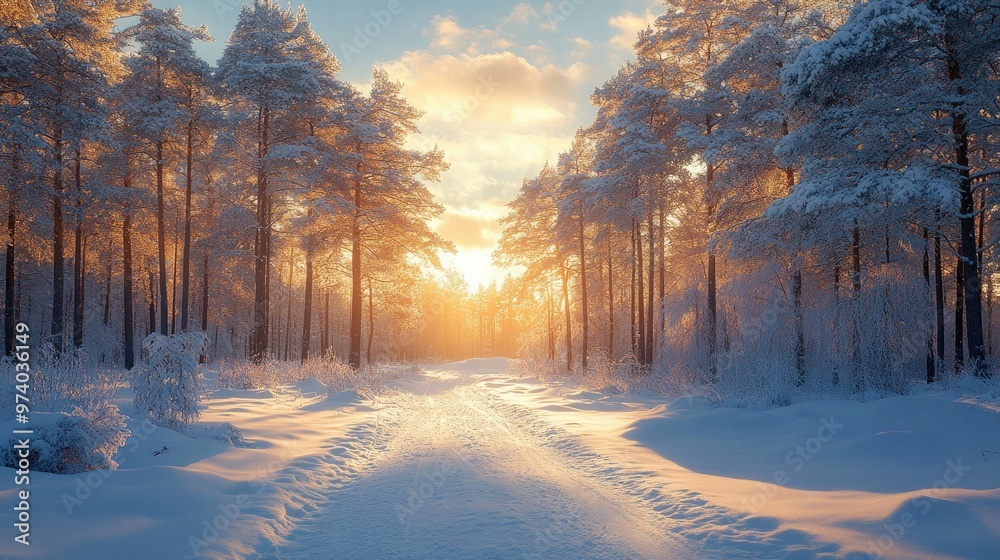 Serene Winter Forest Scene Featuring Snow-Covered Trees Perfect for Tranquil Atmosphere in Various Projects Serene Winter Forest Scene Featuring Snow-Covered Trees Perfect for Tranquil Atmosphere in Various Projects