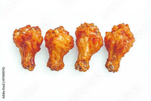 Chicken wing isolated on white background. photo