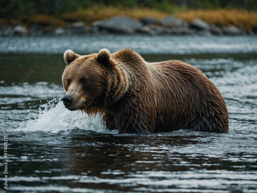 Grizzly bear fishing for salmon Grizzly bear fishing for salmon