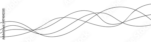 abstract wavy background with black wavy lines. black wave background. suit for banner, cover, poster, flyer, AI technology, digital, communication, 5G, science, music. vector illustration