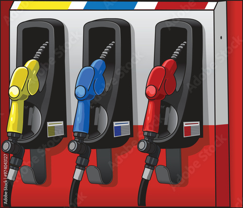illustration of Fuel Nozzle in Gas Pump
