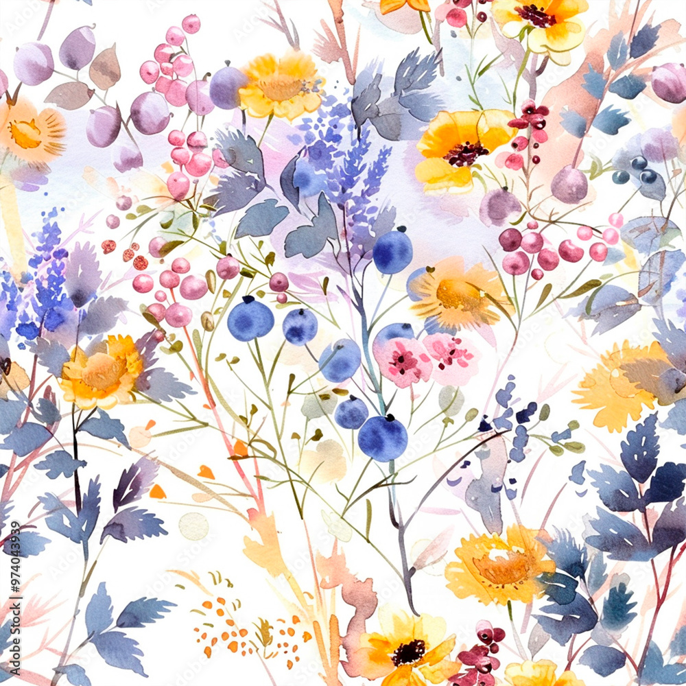Obraz premium seamless watercolor abstract floral background
