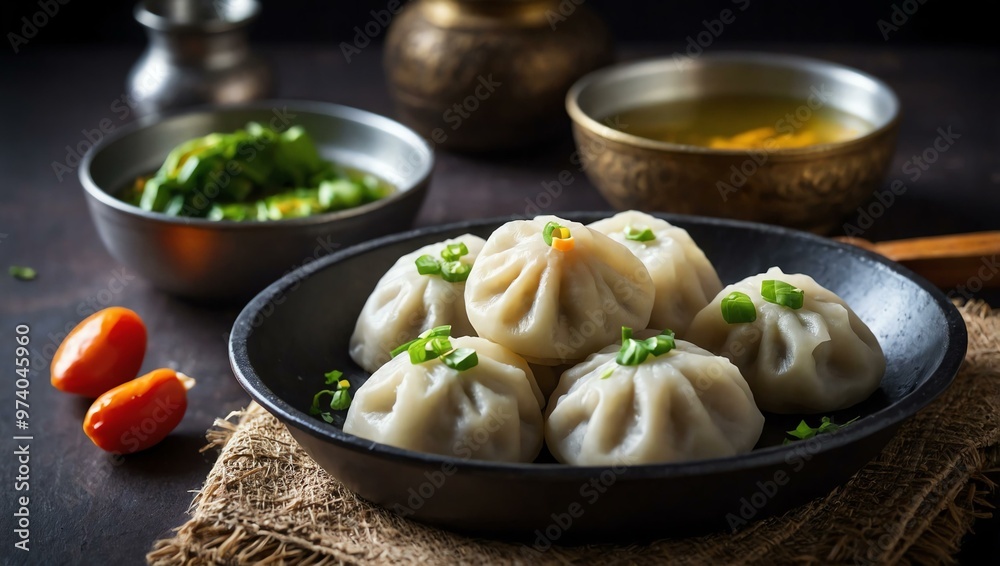 Traditional Modaka dumplings, one steamed and one frying, made for Ganesh Chaturthi offerings. Traditional Modaka dumplings, one steamed and one frying, made for Ganesh Chaturthi offerings.