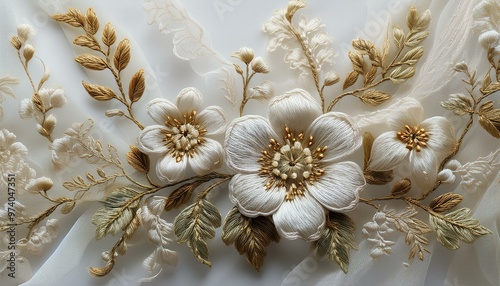 Experiment with colors in floral embroidery.  