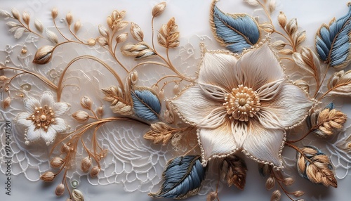 Design delicate floral embroidery patterns. 