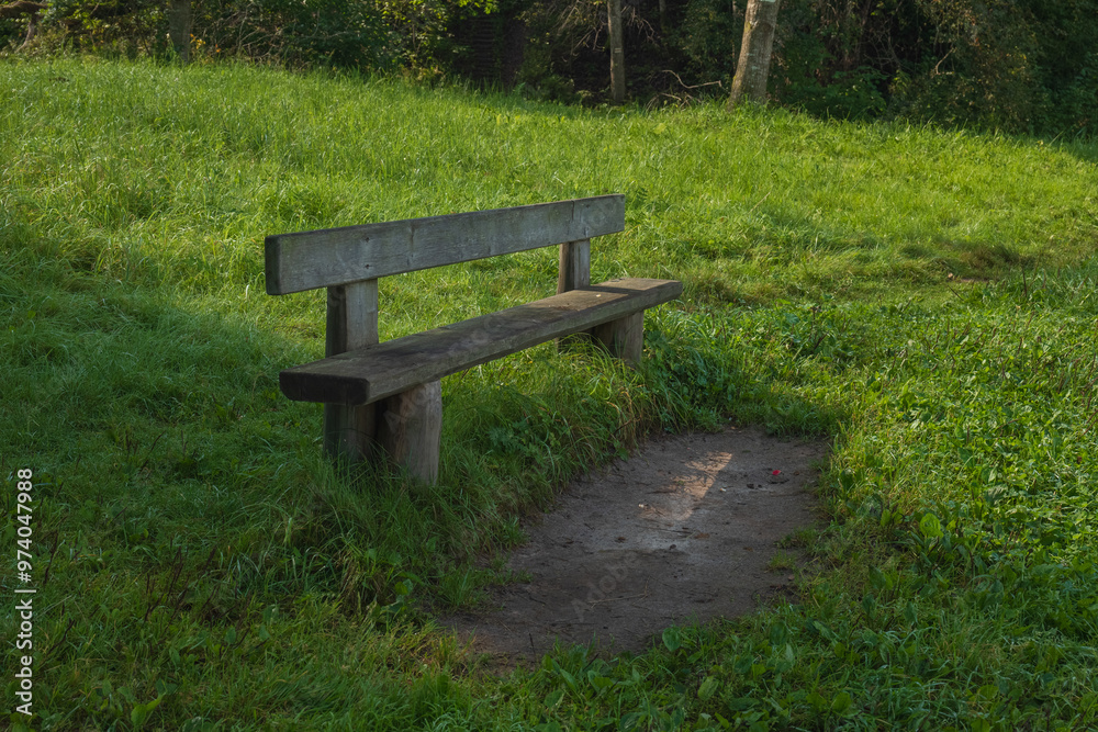 Bench in the forest with beautiful nature in the national park Gauja, Latvia. Bench in the forest with beautiful nature in the national park Gauja, Latvia.