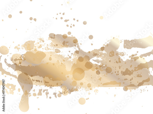 Vector Brush Stroke. Abstract Fluid Splash. Isolated Splash on White Backdrop. Watercolor Textured Background.  Gold Orange Sale Banner Brushstroke. Gradient Paintbrush.
