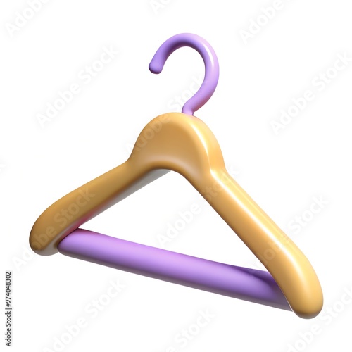 Clothes hanger 3D render icon isolated on white background