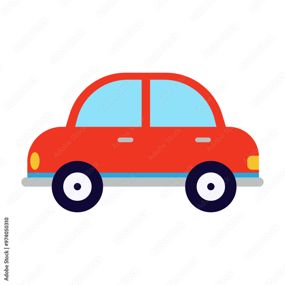 Fototapeta premium Cute colorful cars or Transport isolated on a white background. Icons in hand drawn or cartoon style design of children's rooms, clothing, and textiles
