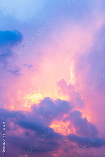 Canvas Print Coton candy clouds magical sky view