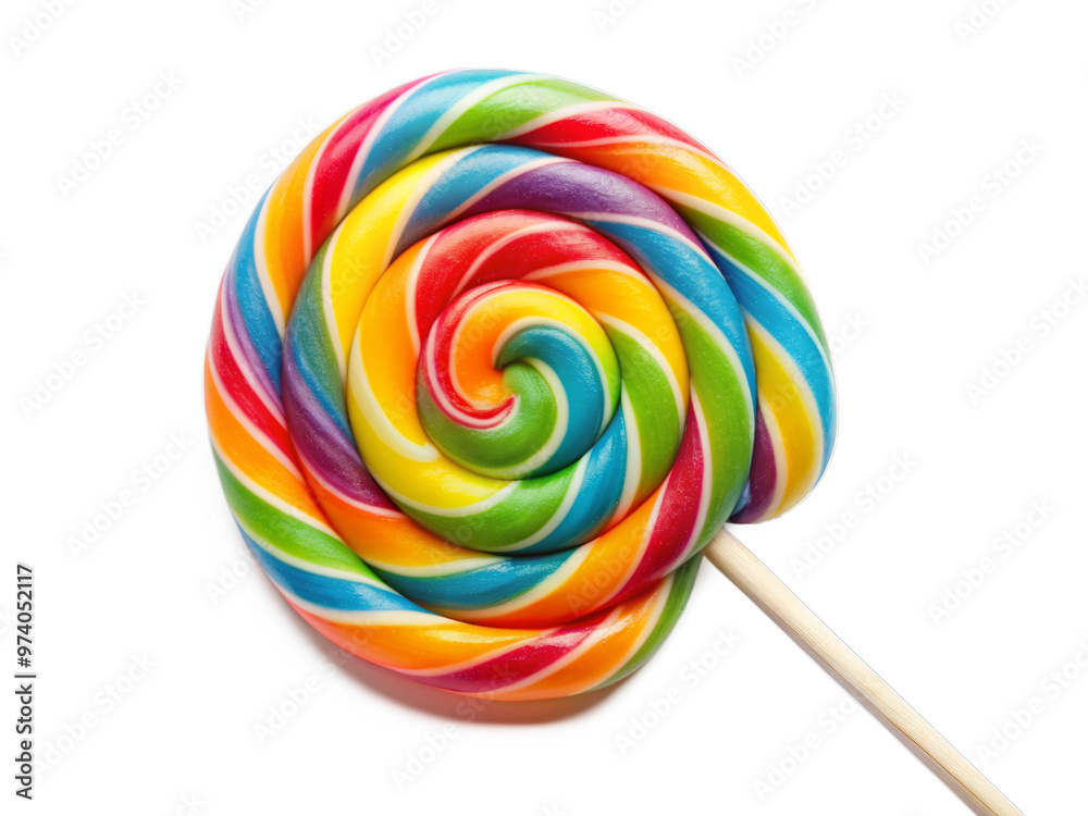 Vibrant Rainbow Lollipop Candy