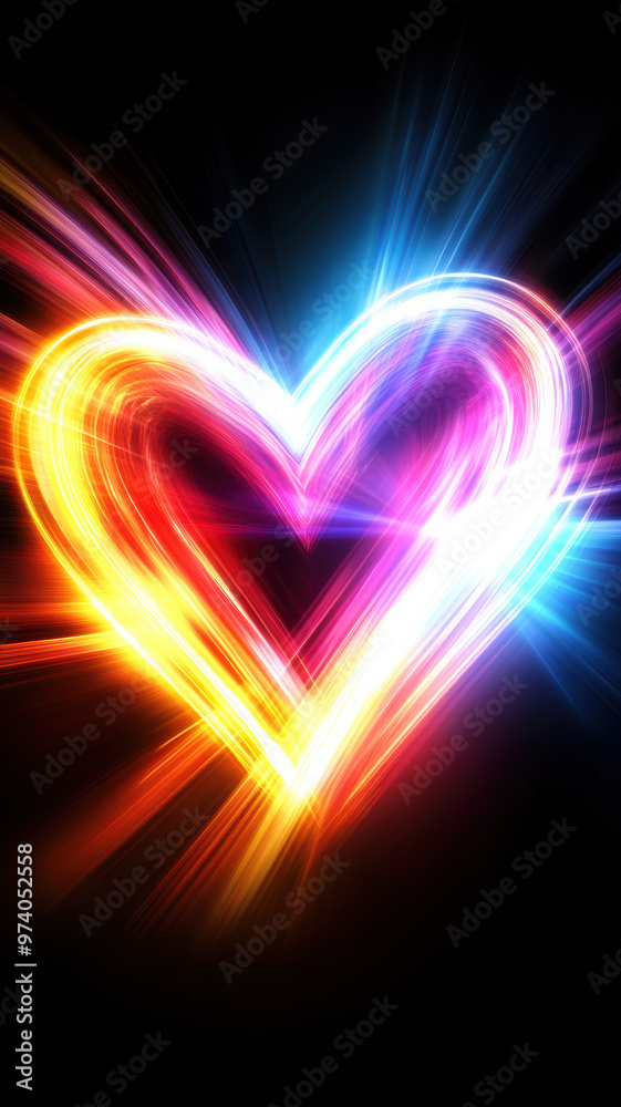 Bright Neon Heart in Motion Bright Neon Heart in Motion