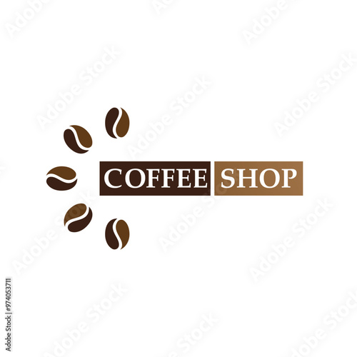 Coffee bean logo and symbol shop image vector