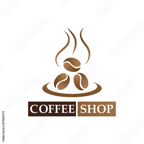 Coffee bean logo and symbol shop image vector