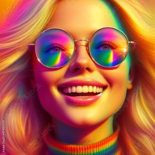 girl with cool sunglasses photo