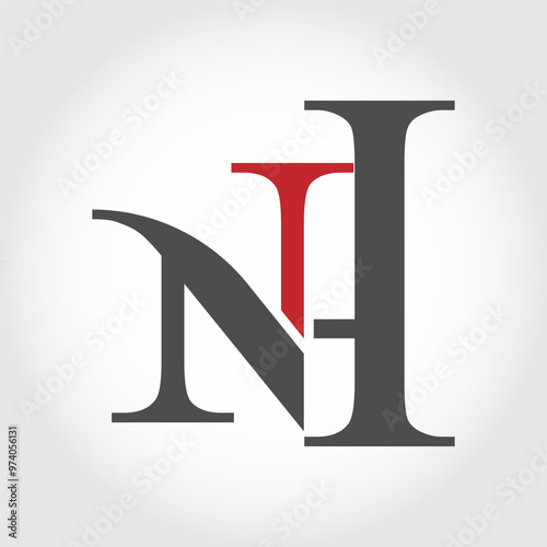 The letters N and H. Are a combination of overlapping letters. Logo template, abbreviation or monogram.   The idea of a business, brand, or company design