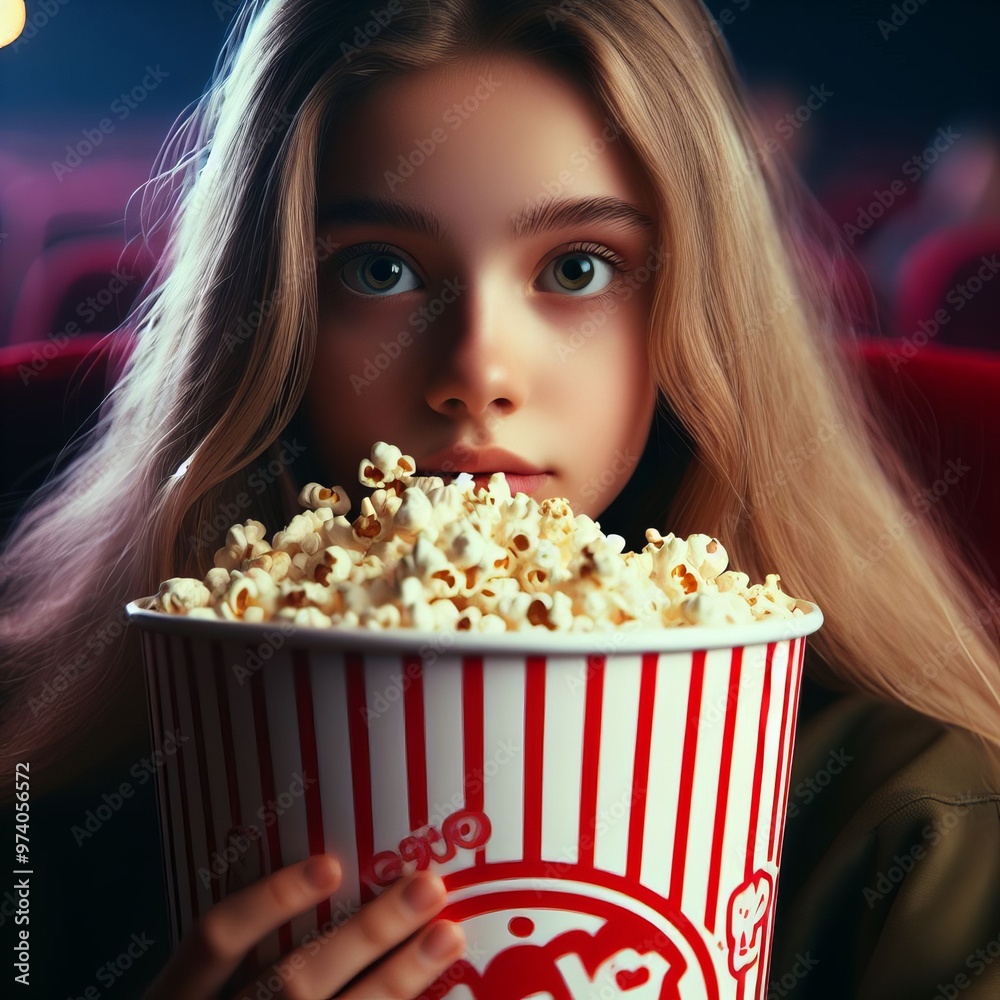 person watching movie with popcorn person watching movie with popcorn