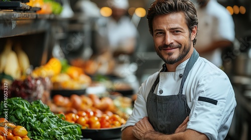 Renowned chef conducting a cooking masterclass