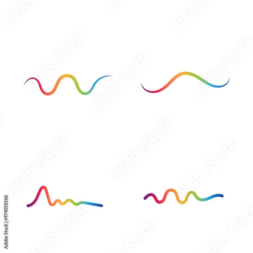 Sound waves logo line vector