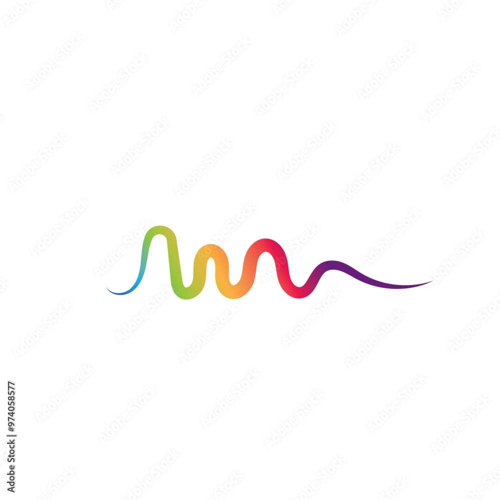 Sound waves logo line vector