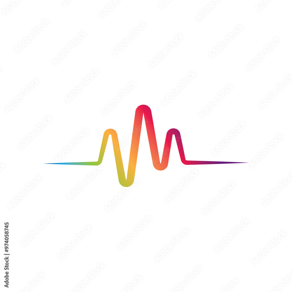 Sound waves logo line vector Sound waves logo line vector